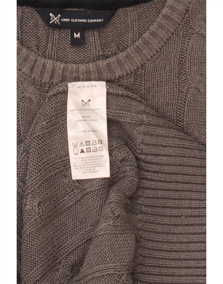 Crew Clothing Pull col bateau homme gris moyen coton