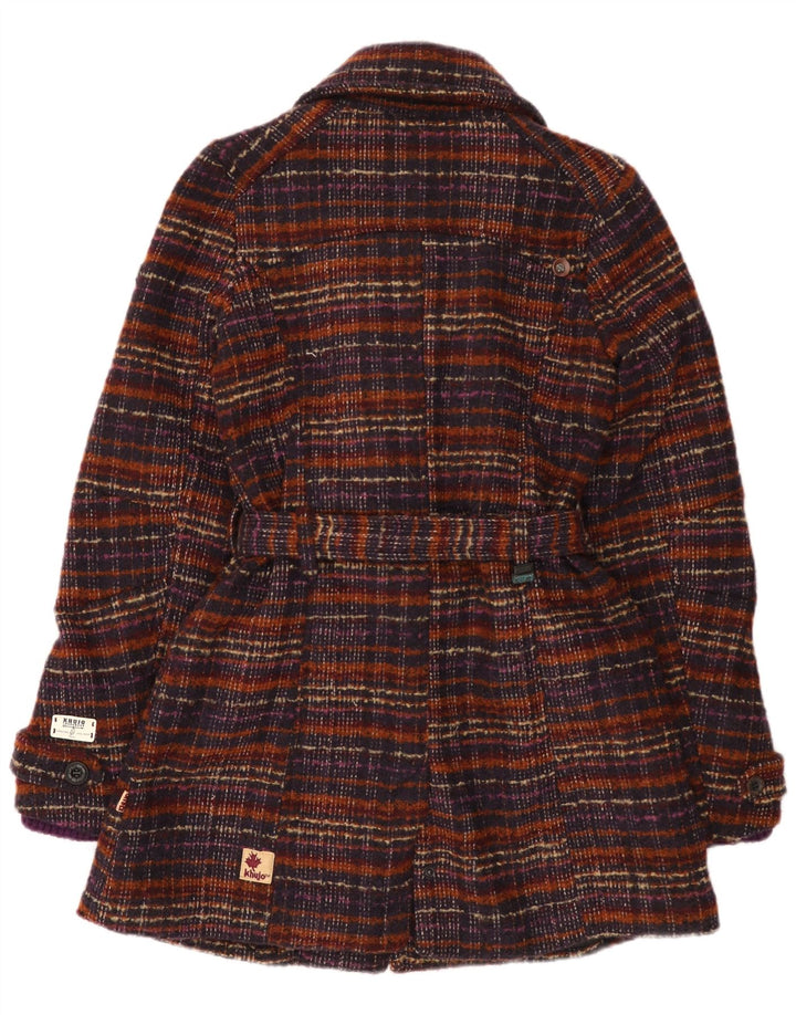 KHUJO Manteau Femme UK 10 Petit Carreau Multicolore Polyester