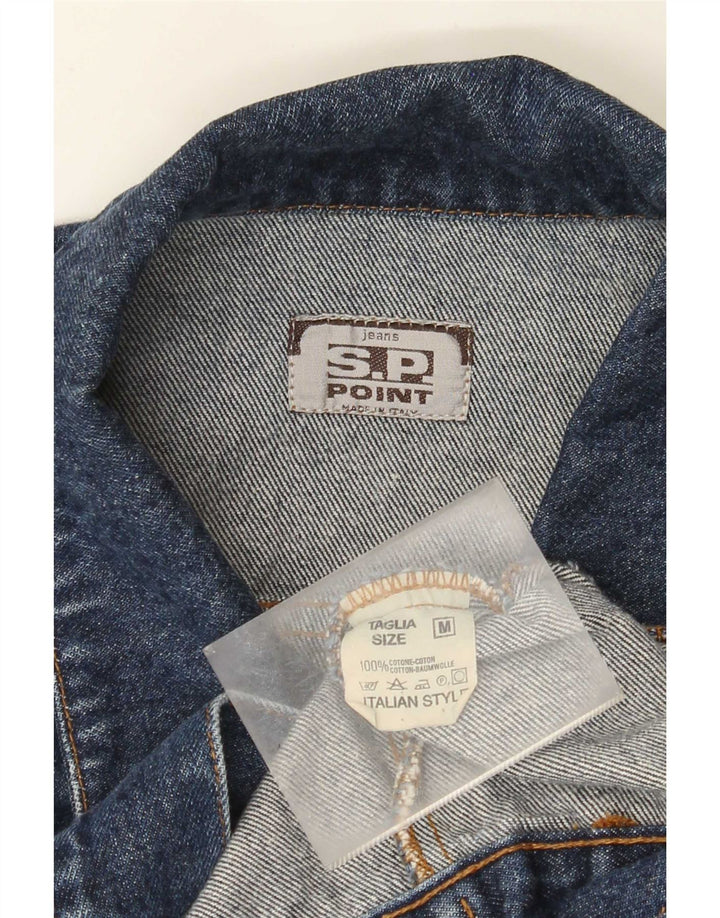 veste en denim crop femme vintage UK 14 coton bleu moyen
