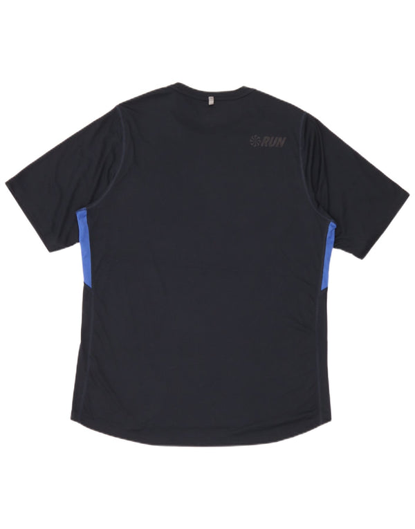 Nike Hommes Dri Fit T-Shirt Haut Large Bleu Marine Colorblock