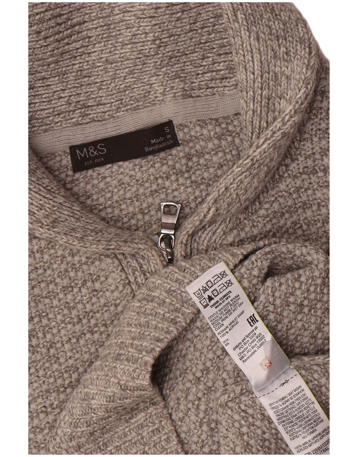 Marks & Spencer Pull à col polo pour homme Petit gris Acrylique