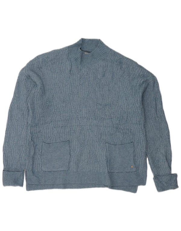 Fat Face Pull surdimensionné à col roulé pour femme UK 10 Petit Bleu