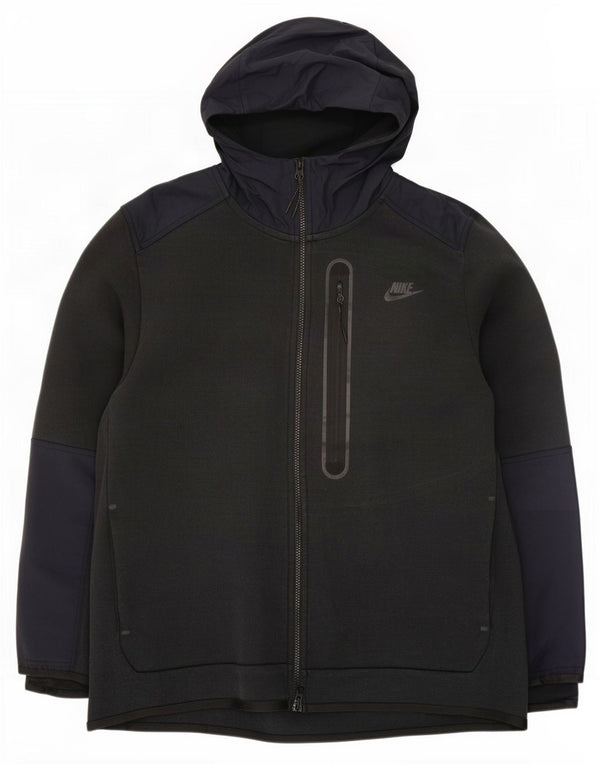 Nike Pull à capuche zippé pour homme XL en coton color block noir