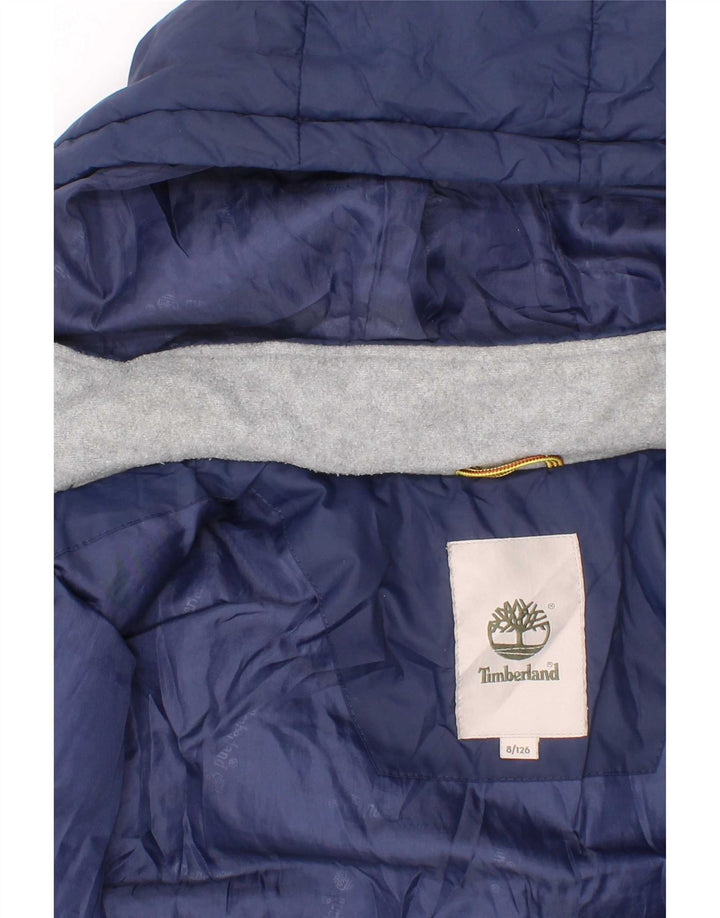 Timberland Veste matelassée à capuche garçon 7-8 ans Bleu Polyester