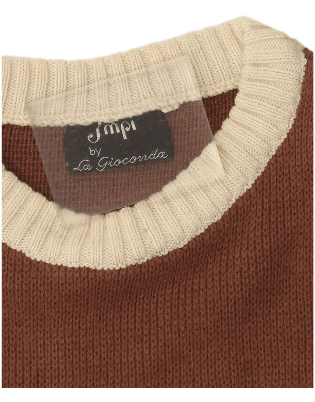 vintage Womens Boat Neck Jumper Sweater UK 12 Moyen Multicolore
