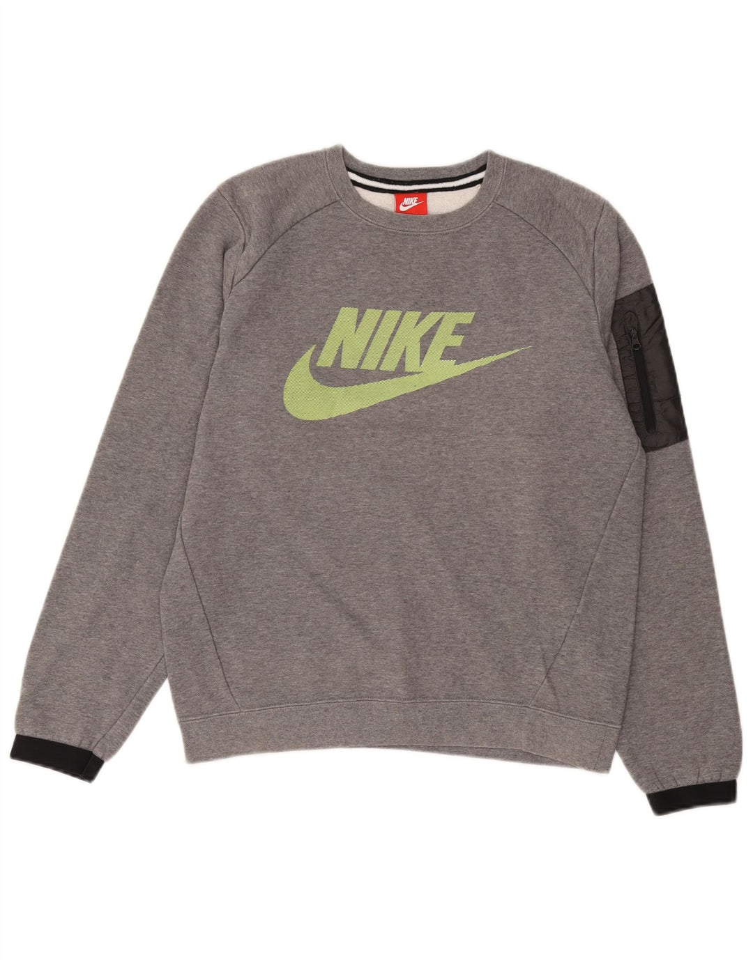 NIKE Sweat-shirt graphique pour hommes en coton color block petit gris