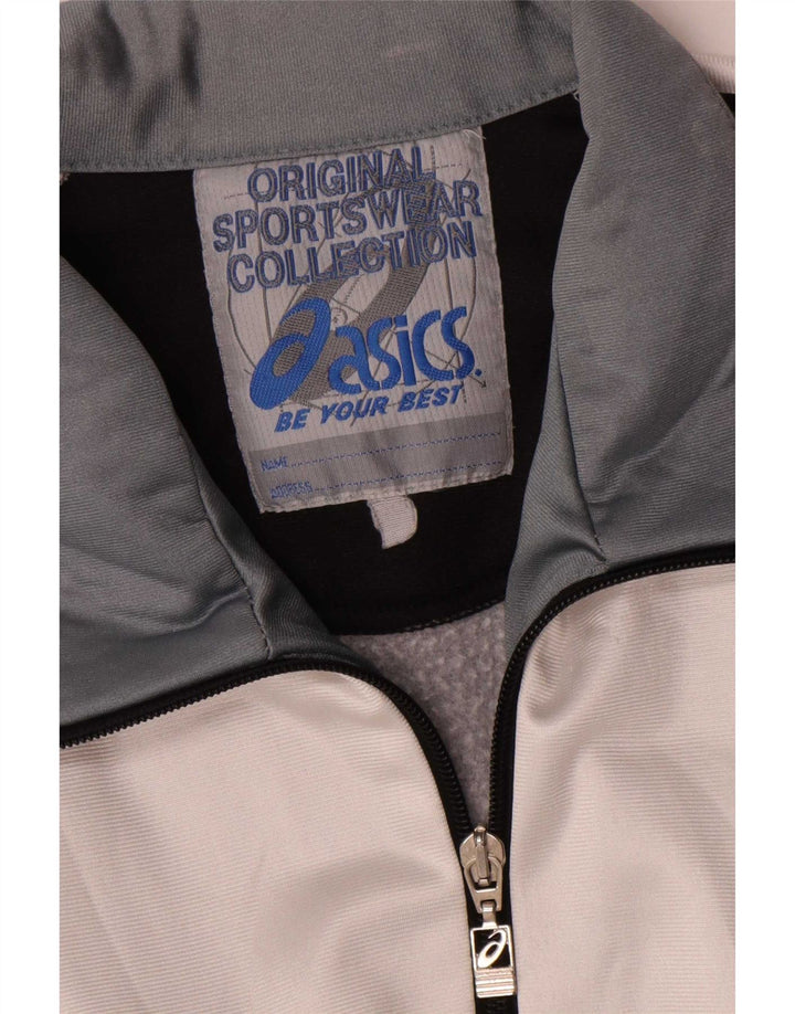 Asics Veste de survêtement graphique pour hommes, grand noir, polyester color block