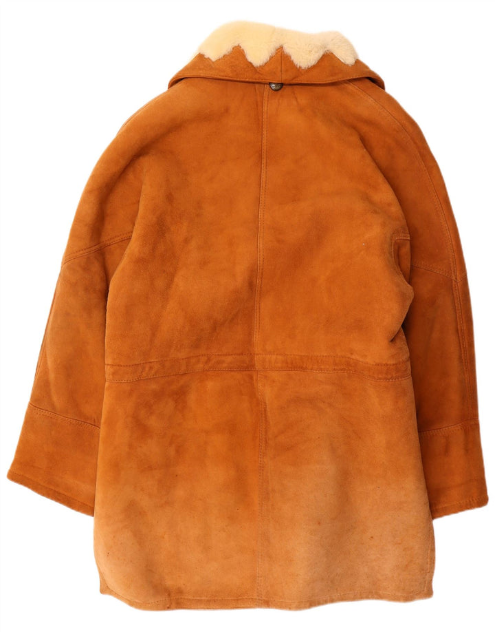 manteau en peau de mouton femme vintage EU 44 XL peau de mouton marron