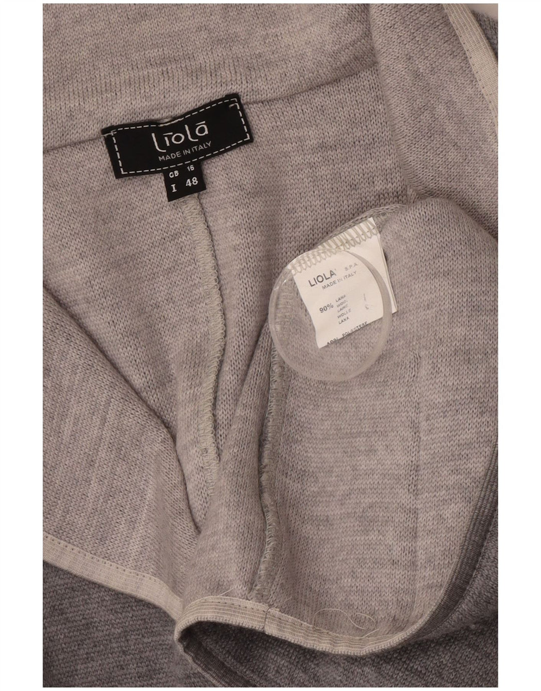 Liola Veste Blazer 3 Boutons Femme UK 16 Grande Laine Grise