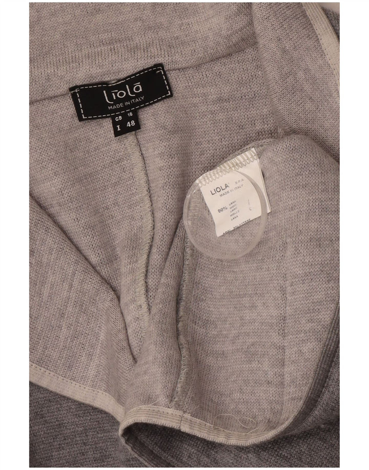Liola Veste Blazer 3 Boutons Femme UK 16 Grande Laine Grise