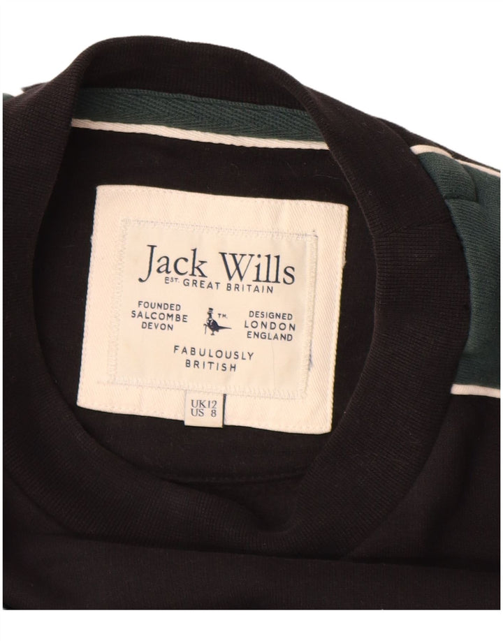 JACK WILLS Robe pull graphique surdimensionnée pour femme UK 12 Noir moyen