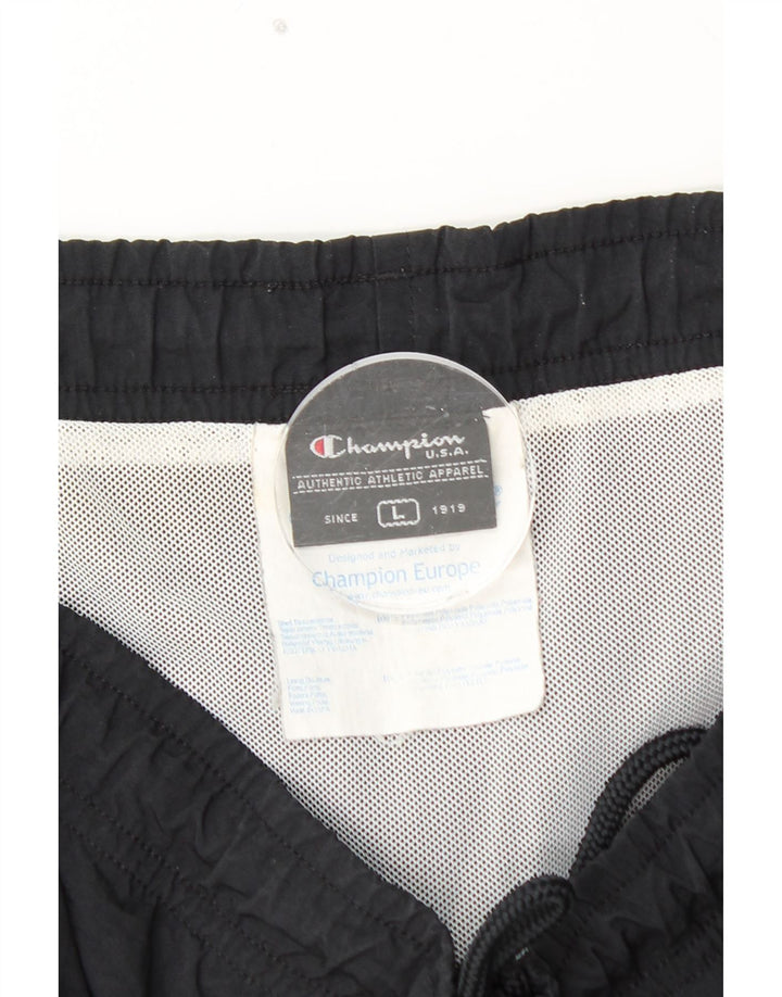 CHAMPION Short de Sport Homme Large Noir Colorblock Polyamide