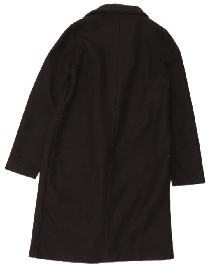 Zara Womens Open Overcoat UK 10 Small Noir Polyester