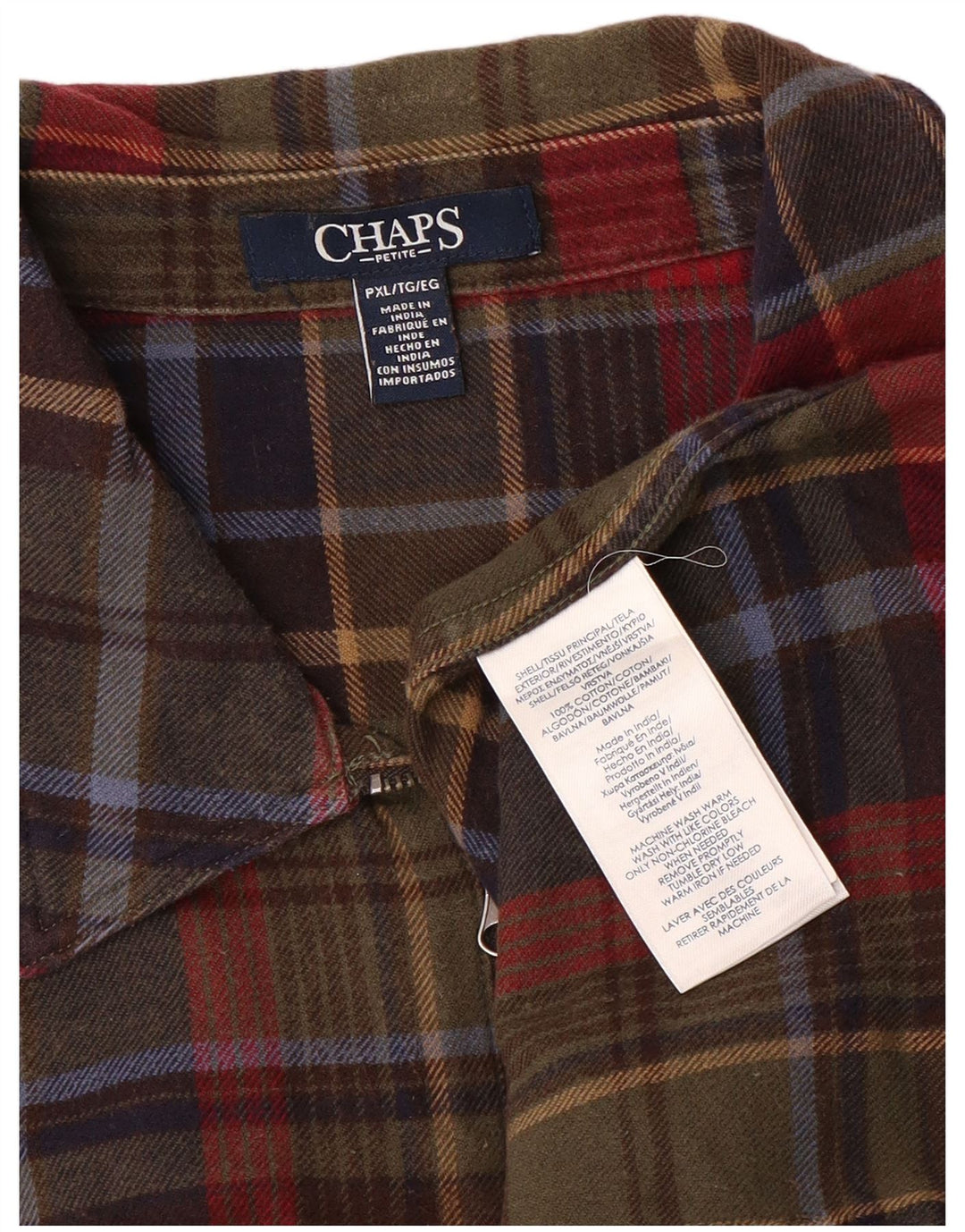 CHAPS Chemise en flanelle pour femme UK 18 XL Coton à carreaux multicolore