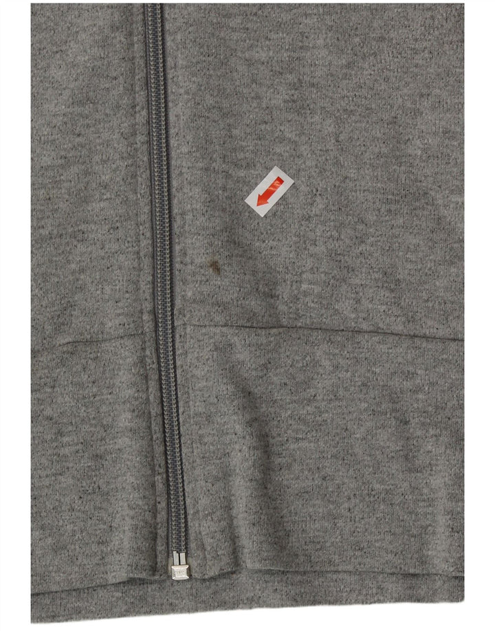 Adidas Femmes Crop Survêtement Top Veste UK 12 Gris Moyen Coton