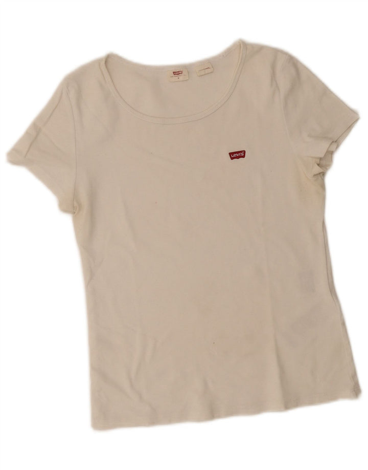 Levi's T-Shirt Femme UK 12 Blanc Moyen Coton