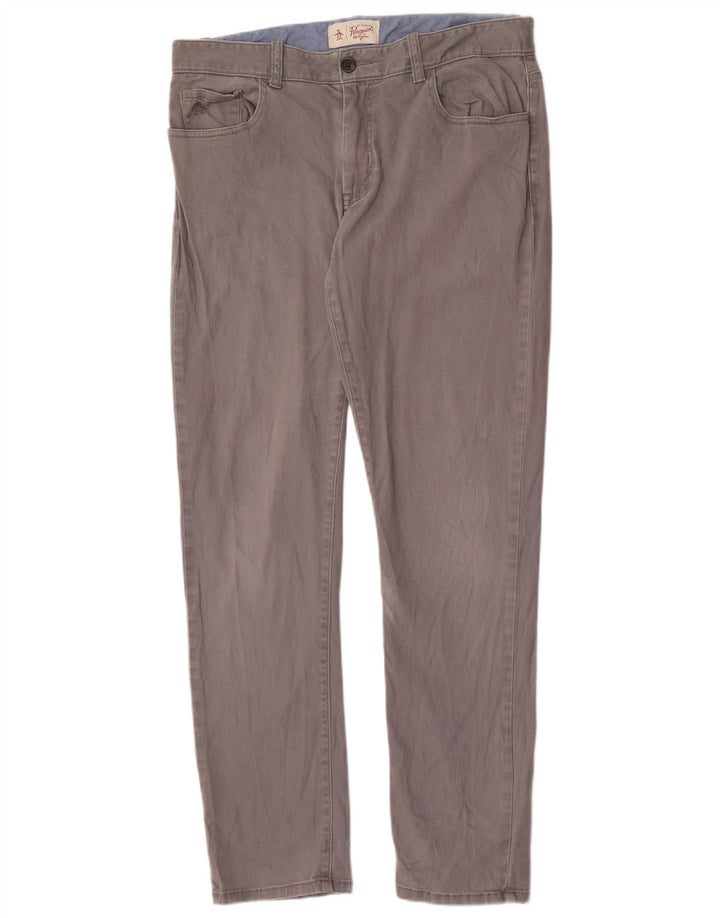 Penguin Pantalon décontracté slim pour homme W33 L32 Gris