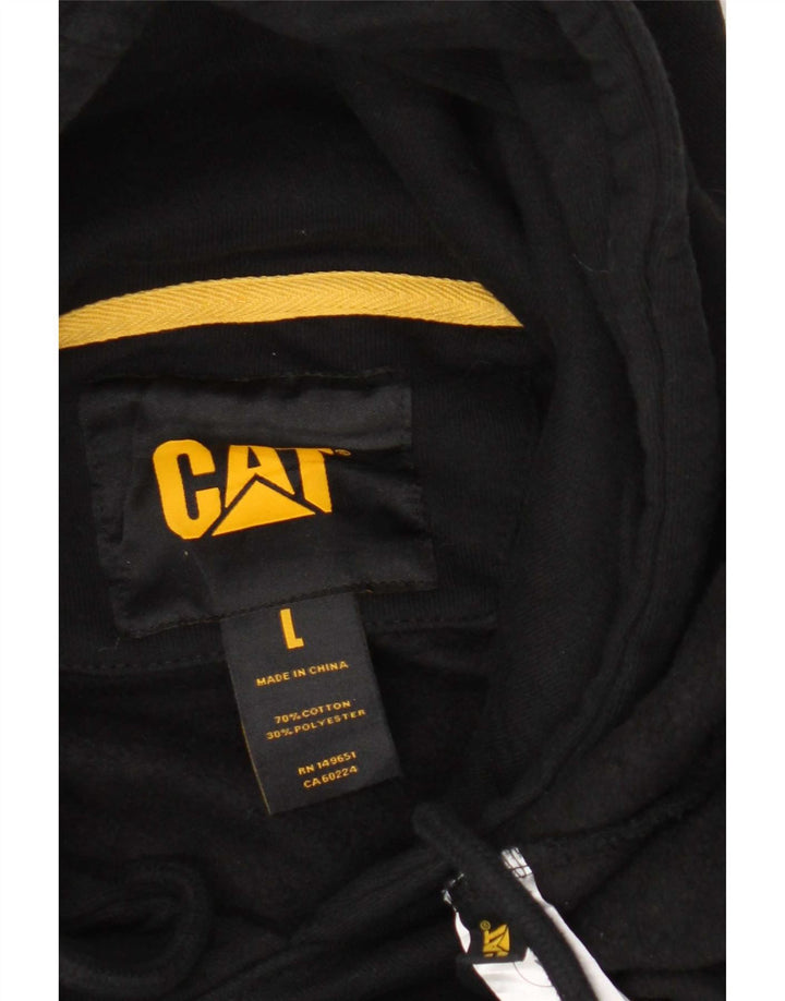 CAT Pull à capuche graphique pour homme Grand coton noir