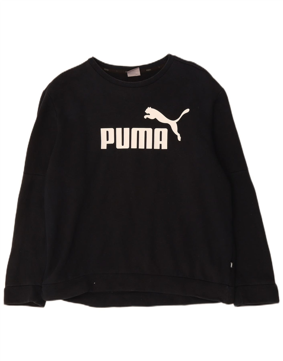 Puma Sweat-shirt graphique pour homme en coton noir Taille L
