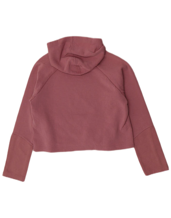 Puma Pull à capuche court pour femme UK 44 Coton rose moyen