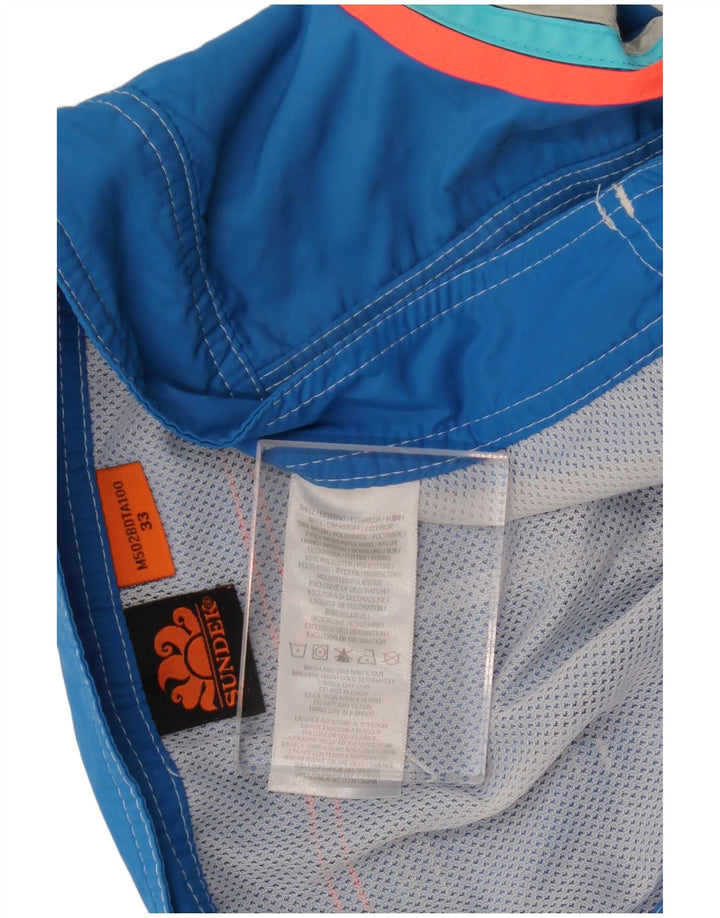 SUNDEK Short de Bain Graphique Homme Nylon Rayé Bleu Moyen