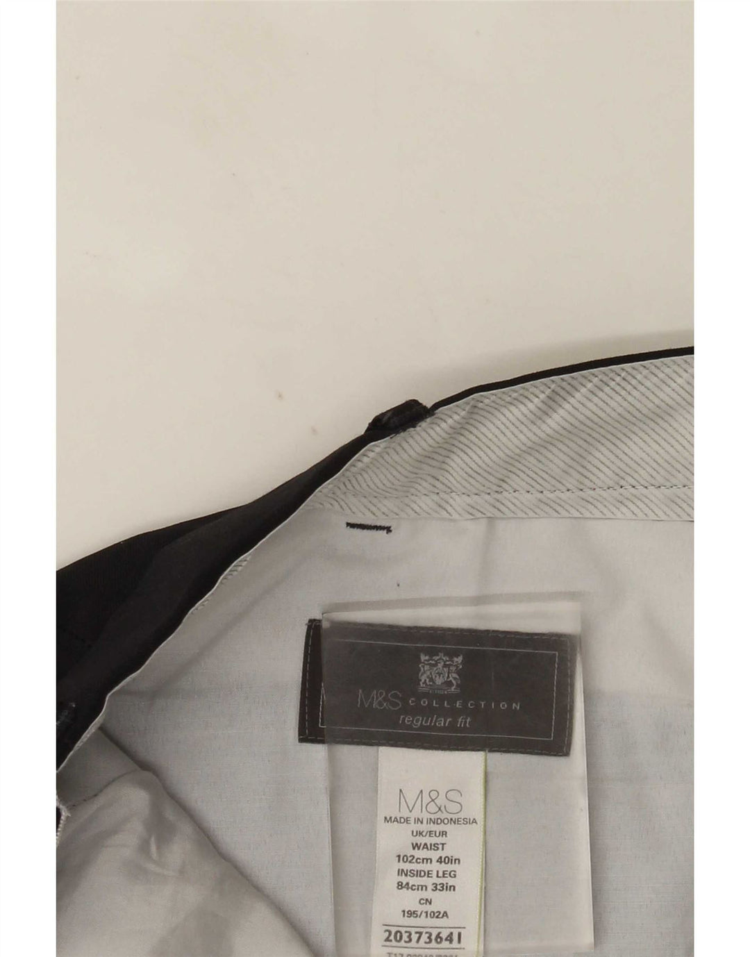 Marks & Spencer Pantalon de costume droit coupe droite pour homme W40 L33 Bleu marine