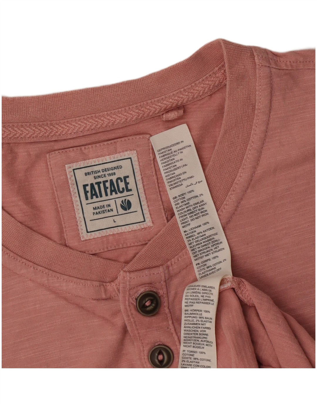 Fat Face T-Shirt Homme Haut Large Rose Coton