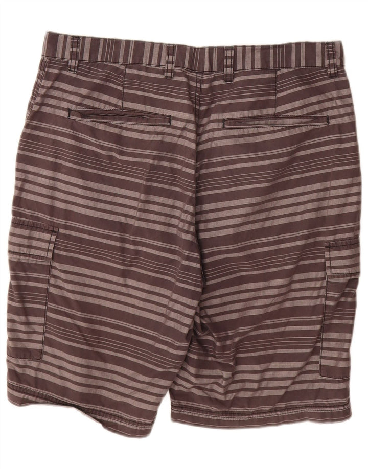 Dkny Short Cargo Homme W33 Coton Rayé Gris Moyen