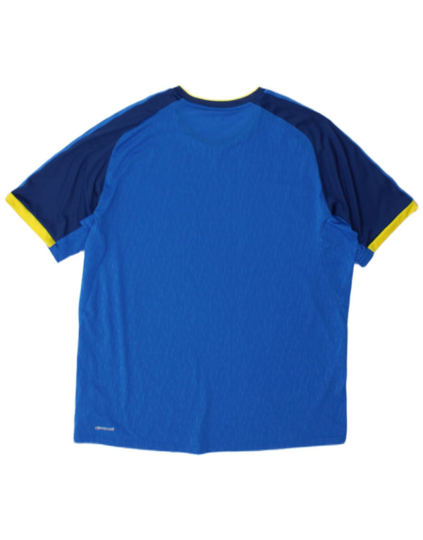 Adidas Hommes Climacool T-Shirt Top XL Bleu Colorblock Polyester