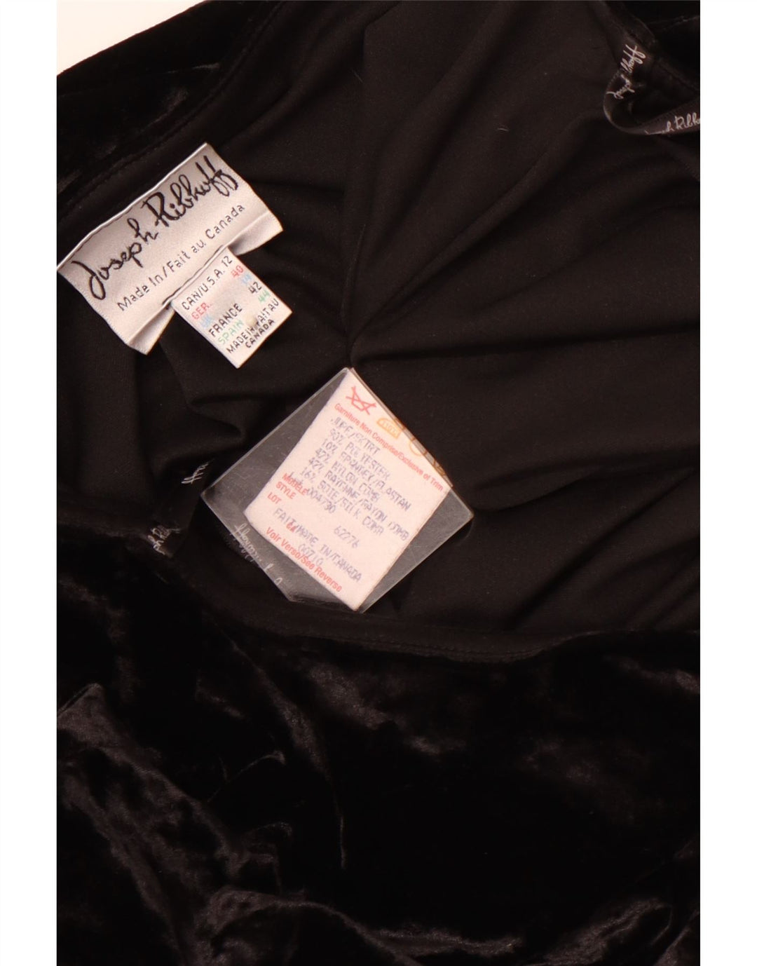 JOSEPH RIBKOFF Jupe trompette en velours pour femme UK 14 Large W30 Noir Polyester