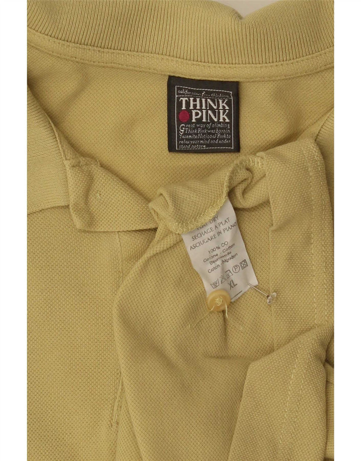 Think Pink Polo Homme XL Jaune Coton