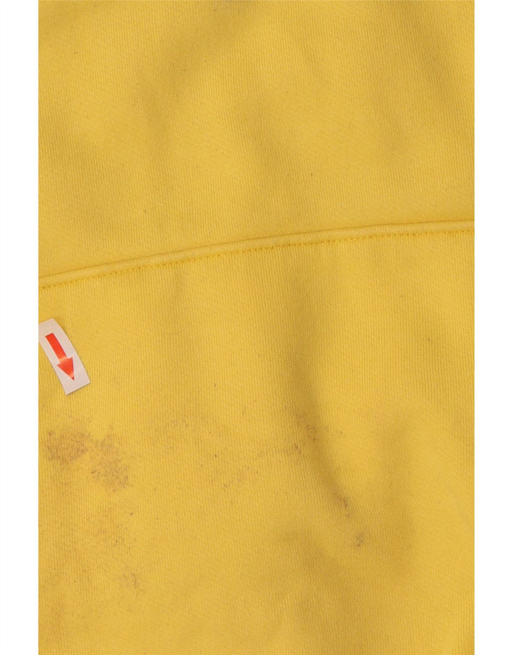TOMMY HILFIGER Pull à capuche graphique pour homme Large Jaune Coton