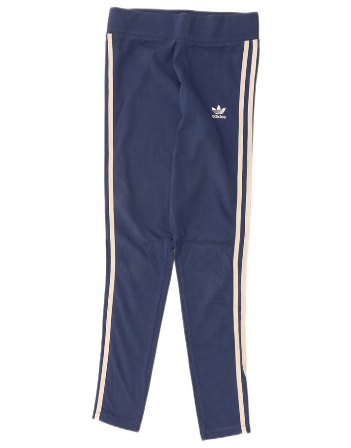 ADIDAS Leggings Femme UK 8 Petit Bleu Marine