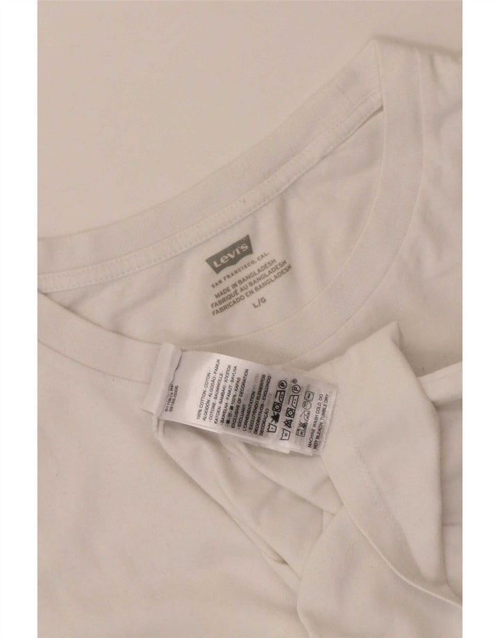 Levi's T-Shirt Femme UK 16 Large Blanc Coton