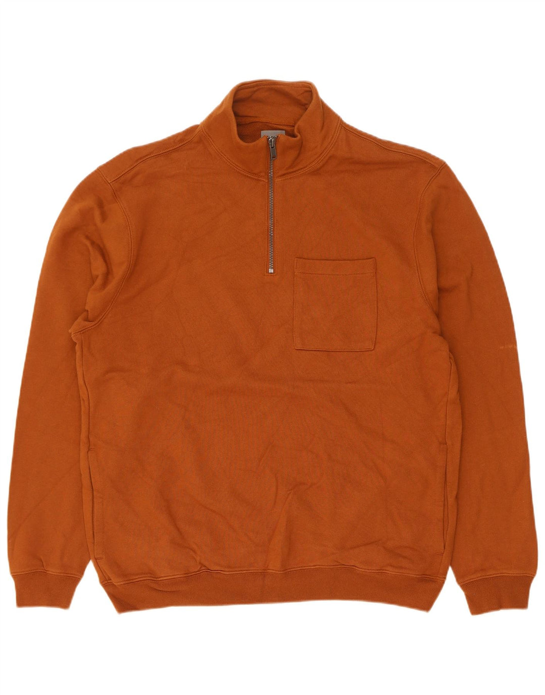 Gap Sweat-Shirt Col Zippé Homme Marron Moyen Coton