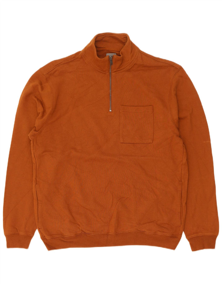 Gap Sweat-Shirt Col Zippé Homme Marron Moyen Coton