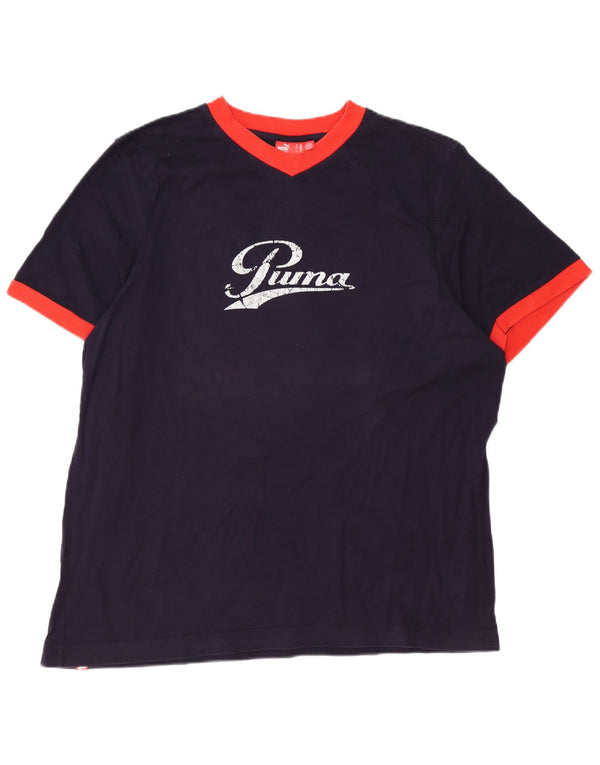 PUMA T-shirt graphique pour hommes 2XL Bleu marine Coton