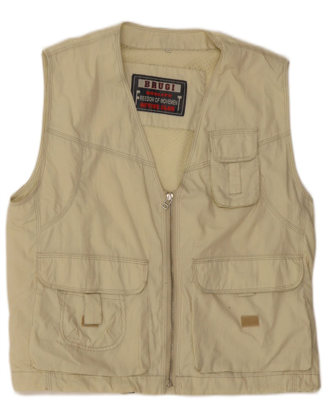 Brugi Gilet utilitaire pour homme UK 38 Beige moyen