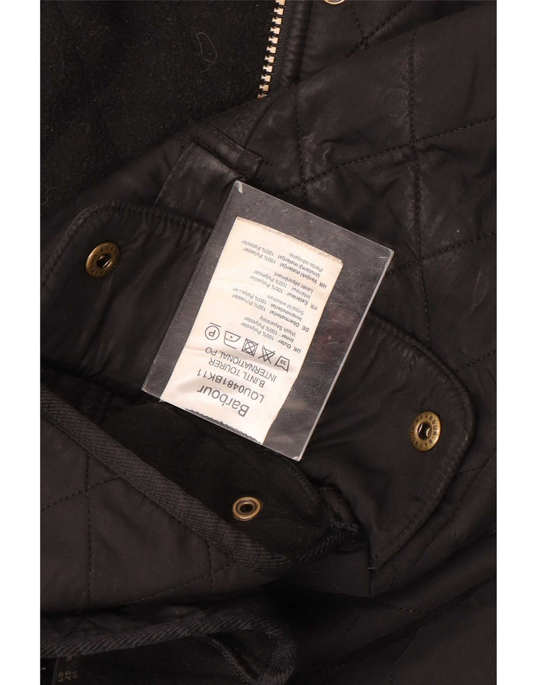 Barbour Veste matelassée pour femme UK 14 Large Noir Polyester