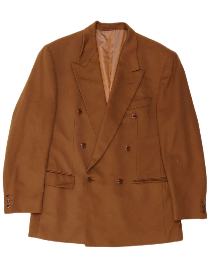 vintage Homme Double Breasted Blazer Veste IT 52 XL Marron Nouvelle Laine