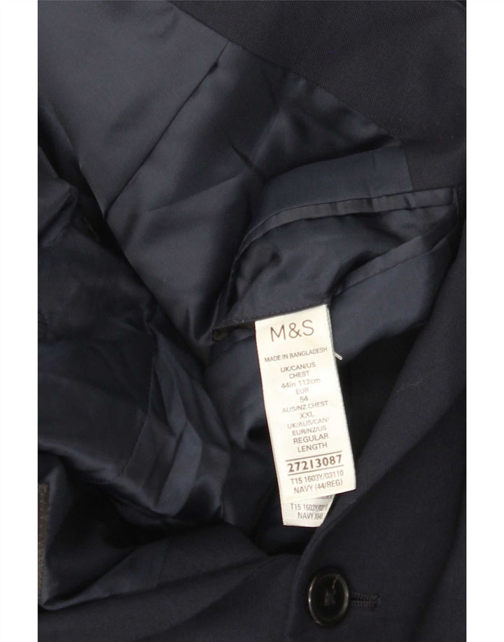 Marks & Spencer Veste blazer à 2 boutons pour homme UK 44 XL Bleu marine Polyester