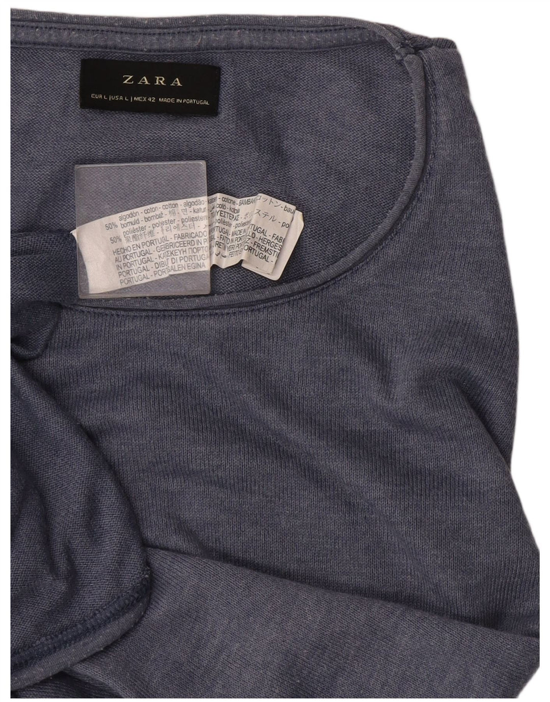Zara T-Shirt Homme Haut Large Bleu Coton