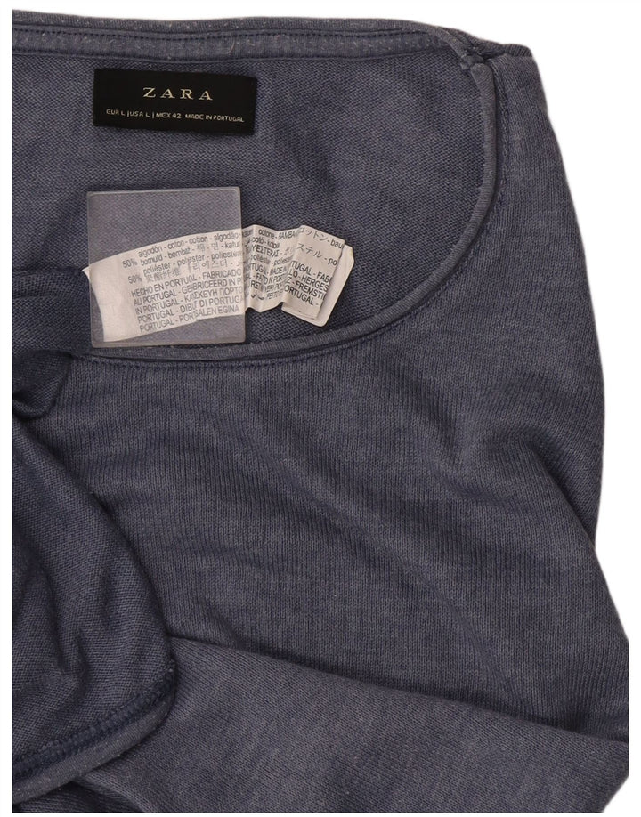 Zara T-Shirt Homme Haut Large Bleu Coton