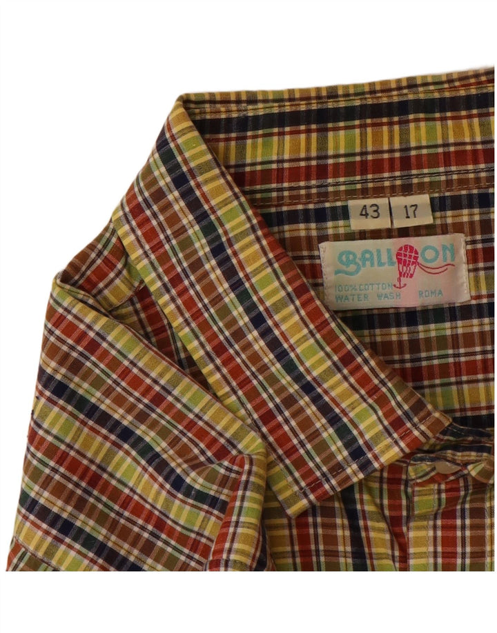 Chemise homme ballon taille 43 17 XL coton à carreaux multicolore