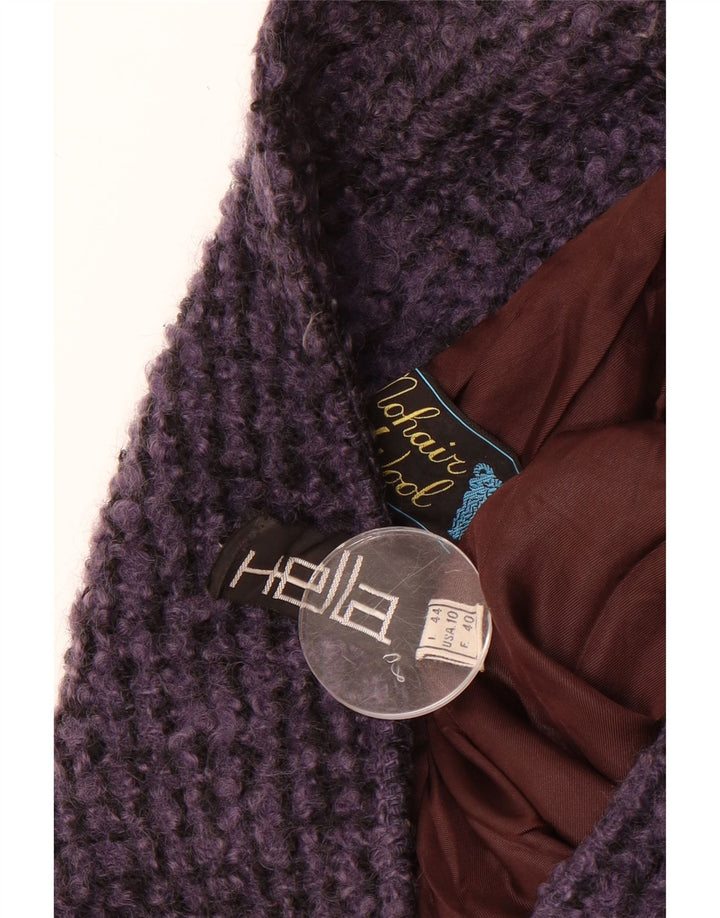 VINTAGE Womens Overcoat IT 44 Medium Purple Mohair Vintage Vintage and Second-Hand Vintage from Messina Hembry 