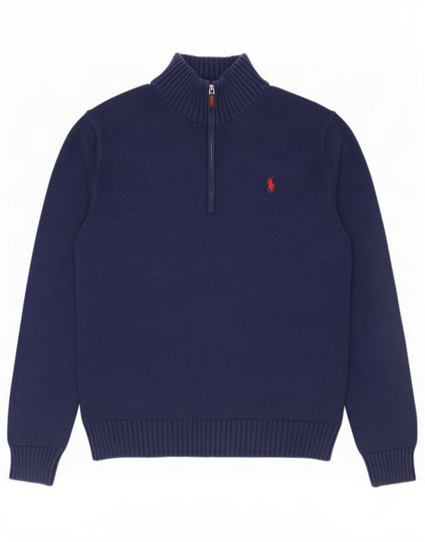 Polo Ralph Lauren Pull col zippé homme bleu marine moyen coton