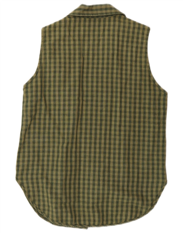 Timberland Chemisier sans manches pour femme US 6 en lin vichy kaki moyen