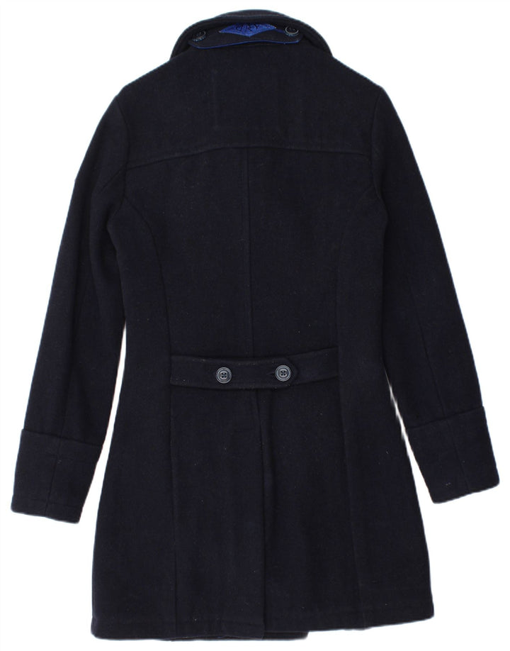 Superdry Manteau Double Boutonnage Femme UK 6 XS Bleu Marine Laine