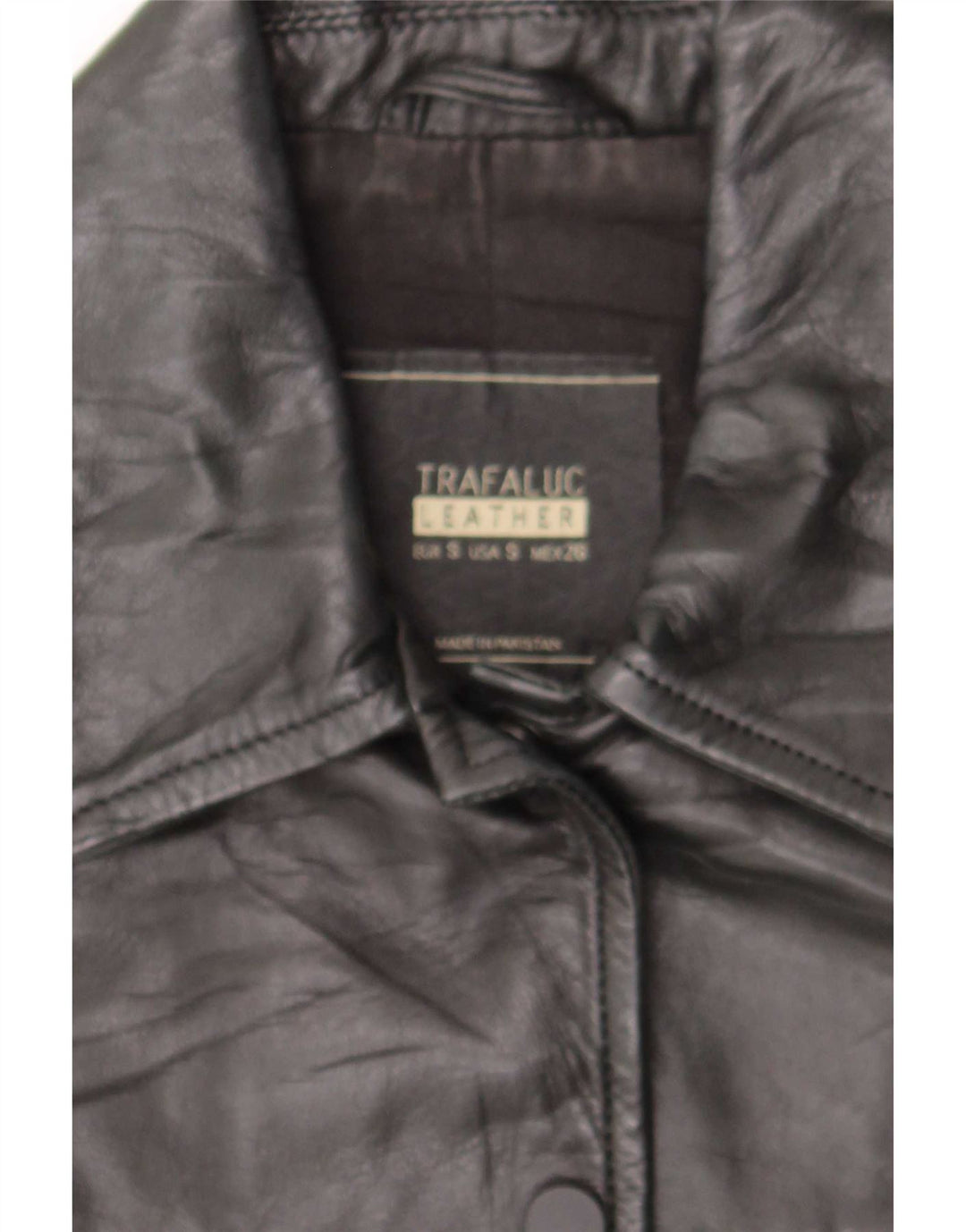Trafaluc Veste en cuir motard pour femme UK 10 Petit cuir noir