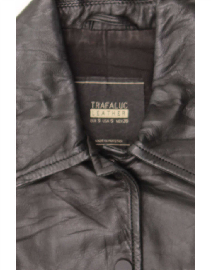 Trafaluc Veste en cuir motard pour femme UK 10 Petit cuir noir